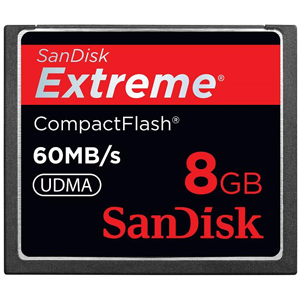 Карта памяти SANDISK Extreme Compact Flash 60MB/s 8 Gb