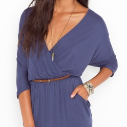 navy draped dress