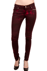 Red Paint It Black Skinny Jeans