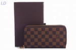 Louis Vuitton Damier Ebene Canvas Zippy Wallet (or Organize). Authentic.