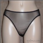 See Thru Sheer Gusset Nylon Brief Panties S