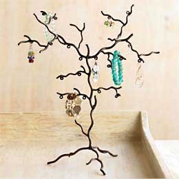 Metal Twig Jewelry Tree