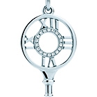 Atlas® key charm in 18k white gold with diamonds, medium