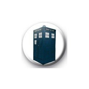 Dr. Who BLUE TARDIS Pinback Button 1.25" Pin / Badge ~ Time Machine Doctor