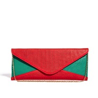 johnny loves rosie contrast color envelope clutch bag