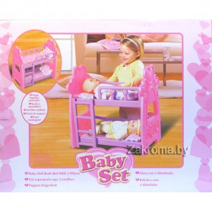 Кроватка для куклы Baby Set двухъярусная