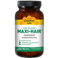 Country Life, Gluten Free, Maxi-Hair, Time Release, 90 Tablets  Country Life, Gluten Free, Maxi-Hair, Time Release