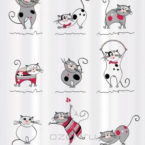 Шторка для ванной комнаты Tatkraft "Funny Cats", 180 см х 180 см по выгодной цене с доставкой от интернет магазина Ozon.ru Отзывы покупателей о шторка для ванной комнаты tatkraft "funny cats", 180 см х 180 см