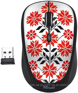 Беспроводная компьютерная мышка Trust Yvi Wireless Ukrainian Style Snow White-Black USB