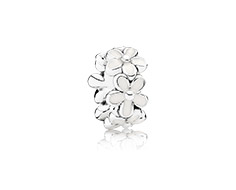 Pandora spacer charm DARLING DAISIES WHITE ENAMEL