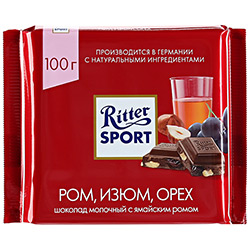 Шоколад Ritter Sport с ромом