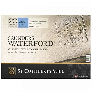 Блок для акварели "Saunders Waterford", Fin \ Cold Pressed, 300г/м2, 26x36см, 20л, белая